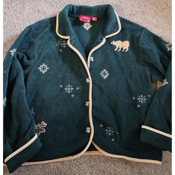 Vintage NORTHCREST Women 18/16 XL Fleece Holiday Jacket  Granny Core Jacket - Picture 1 of 3